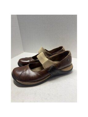 Romika Milla 72 Brown Leather Mary Jane Elastic Strap Flats Shoes EU 38 US 7.5